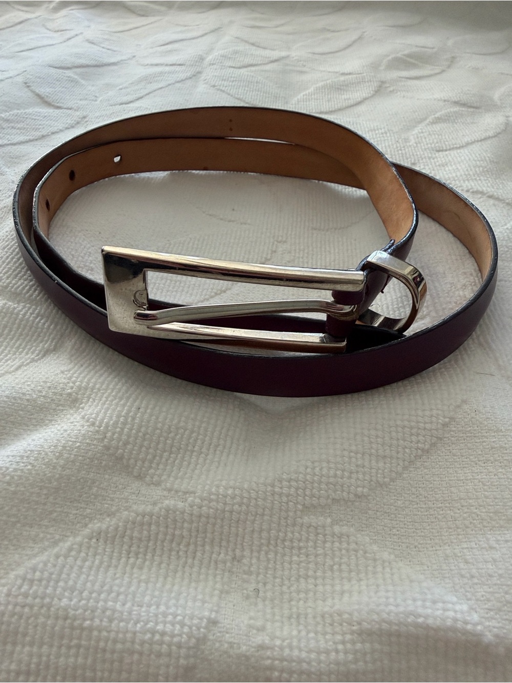 Angelo de Lombardi Women's Leather Belt with Silver Buckle
